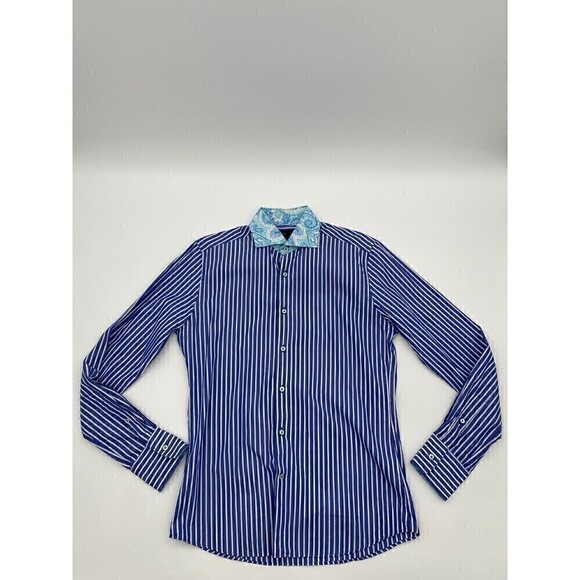 Zaatxchi Collezione Striped Long Sleeve Blue For Men Size Medium - Picture 1 of 15